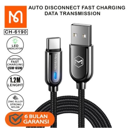 MCDODO CA-6190 KABEL DATA USB TYPE C AUTO POWER OFF QC4.0 FAST CHARGER