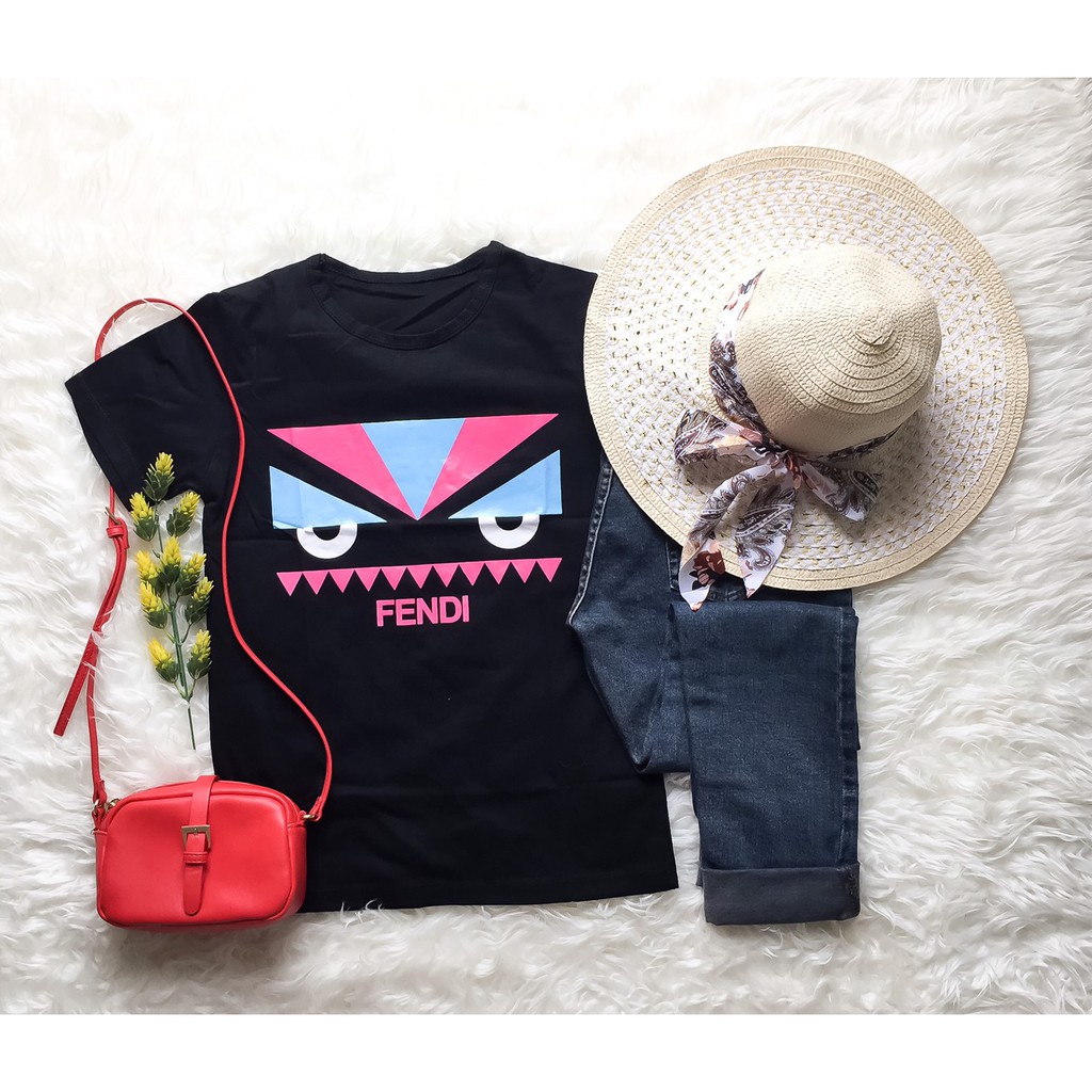KAOS WANITA FENDI HITAM | T shirt