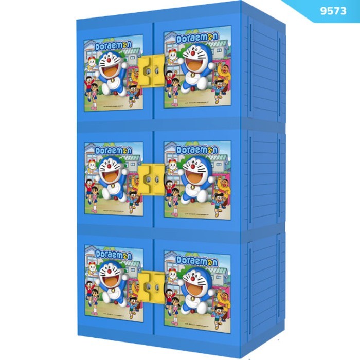 New Lemari Pakaian Plastik Naiba Susun 3 Doraemon 3 Dimensi Gambar Timbul