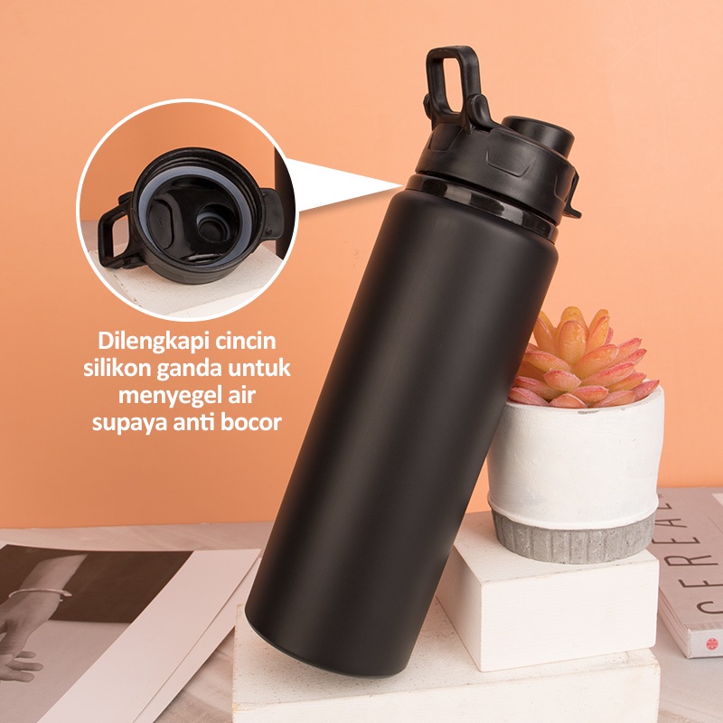 ecentio botol air tumbler olahraga bicycle botol minum Aluminium anti tumpah 750ML cangkir aluminium sport water cup botol air panas dan dingin