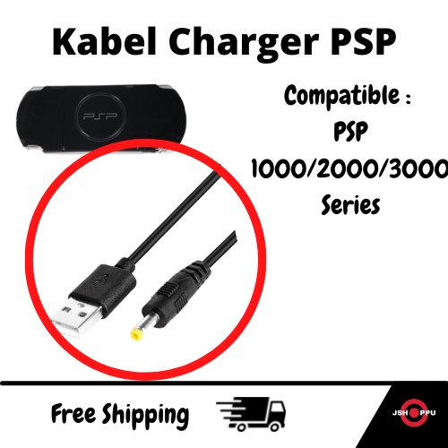 Kabel Charger PSP USB Slim Fat Single 1000 2000 3000 Charging