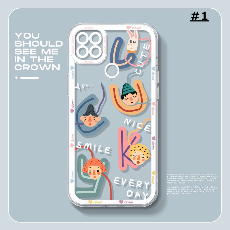 Soft Case TPU Transparan Motif Kartun Untuk Realme C25Y C21Y C35 C31 8i 9i C11 2021 C25 C25S C15 C12 C3 C2 Realme 5 5i 6i