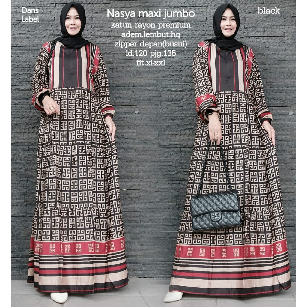Nasya Maxy Jumbo Dress/Maxi Dress/Jumbo Dress/Gamis/Baju Muslim