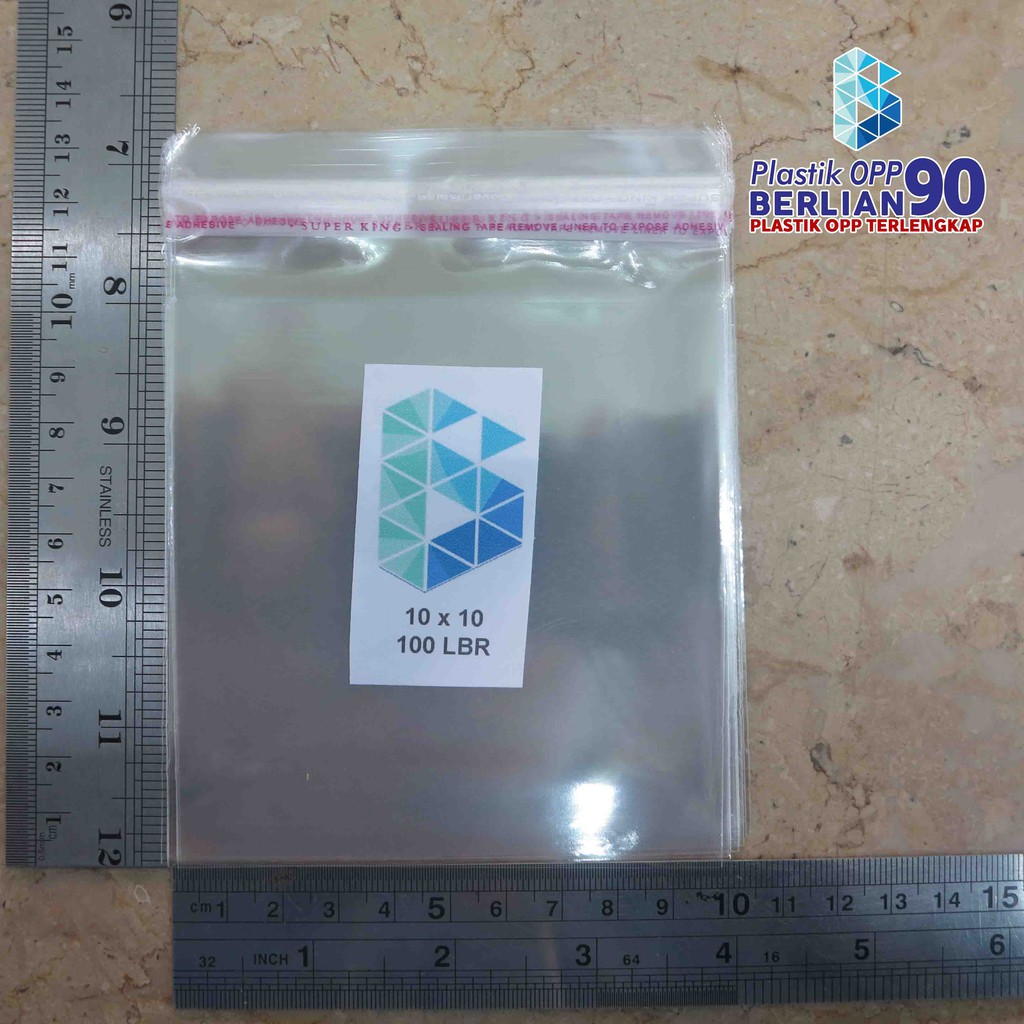 10X10 CM PLASTIK  OPP  SEAL LEM TEBAL  20 MIC ASLI 