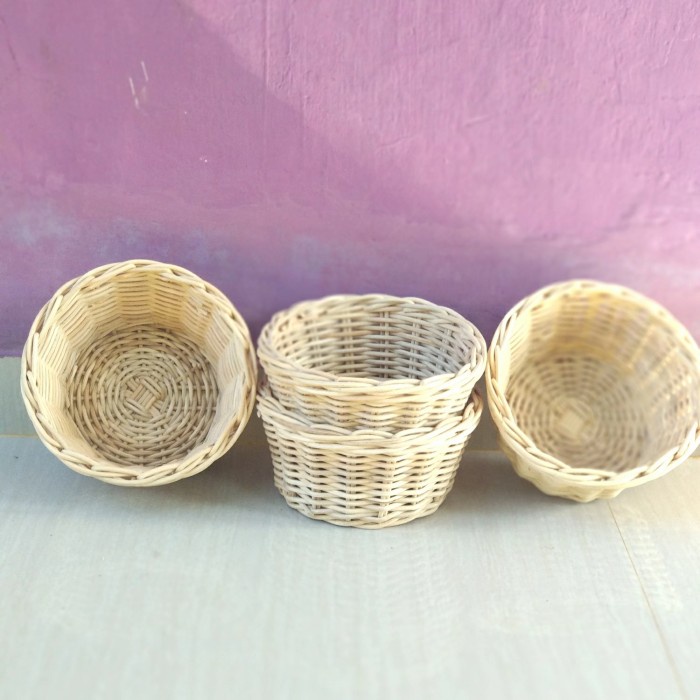 keranjang rotan bulat parcel seserahan sovenir murah 20×15×10 CM