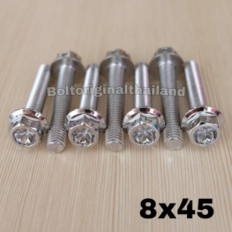 Baut probolt flower silver 8x45 drat 12 panjang 4.5cm heng thailand harga satuan