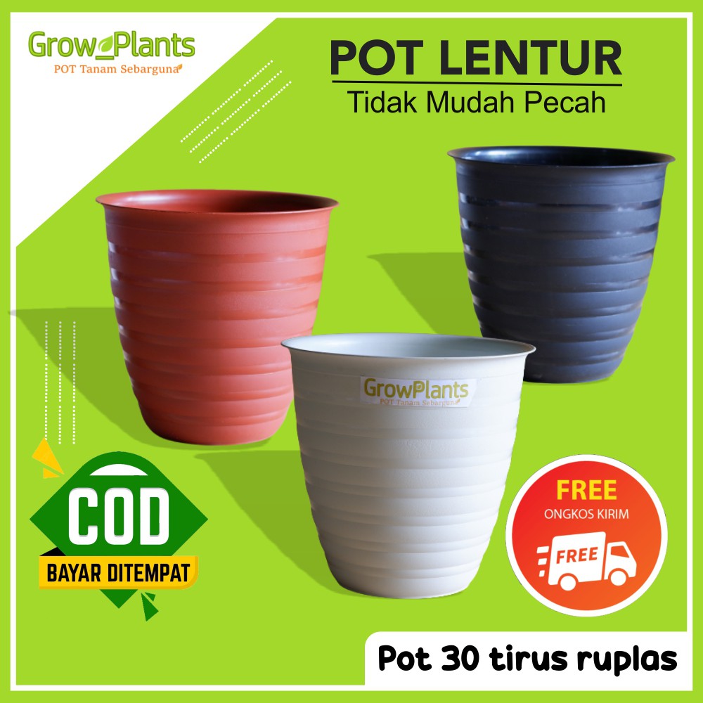 Pot Bunga Murah Pot Tirus RUPLAS 30 JM Tirus Pot Tanaman Bunga Besar Plastik Air Murah  diameter 30 