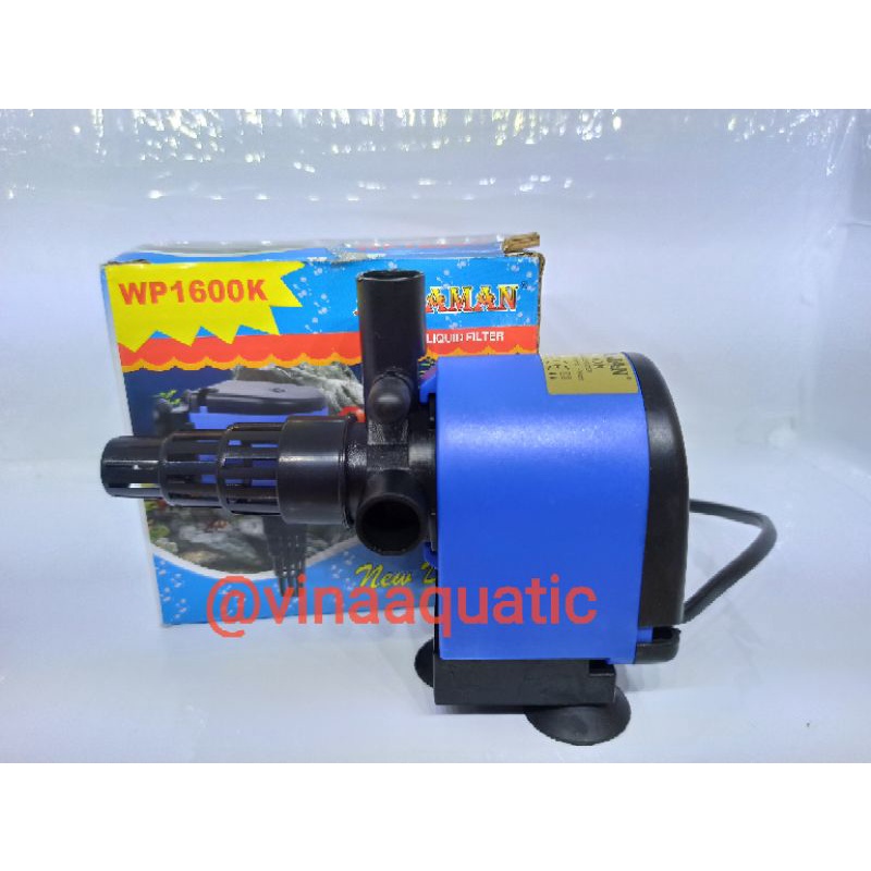 Water Pump Pompa Air Celup Power Head Aquarium Aquascape Akuarium AQUAMAN WP 1600K 14 Watt