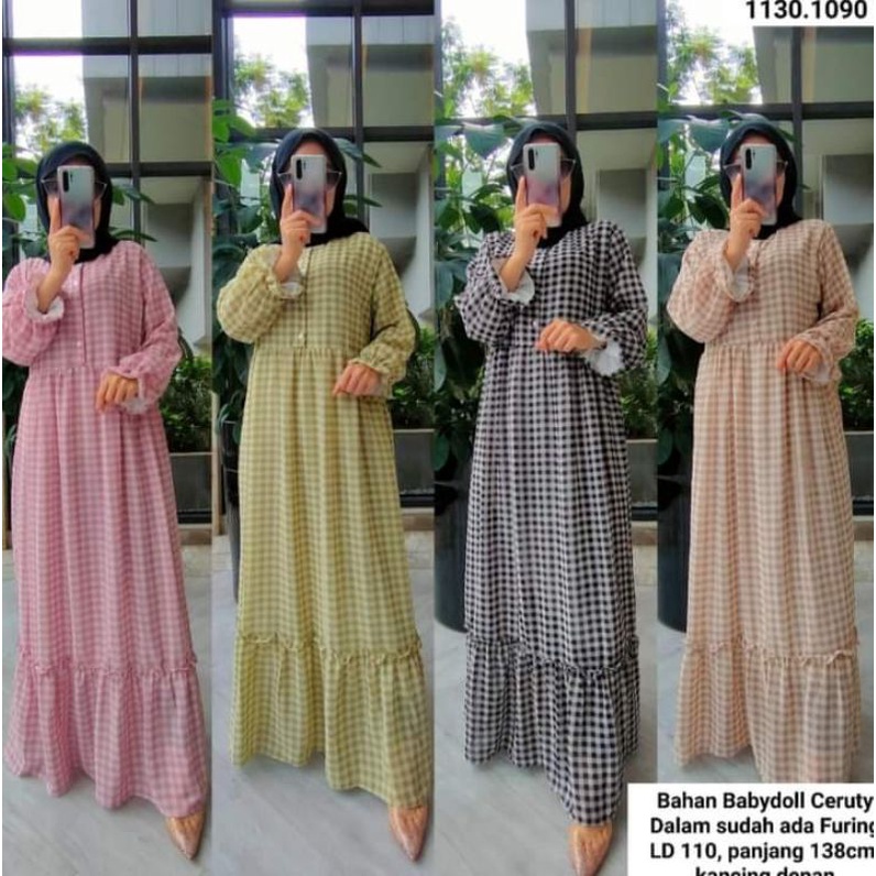 gamis kotak/gamis ceruty/gamis babydoll