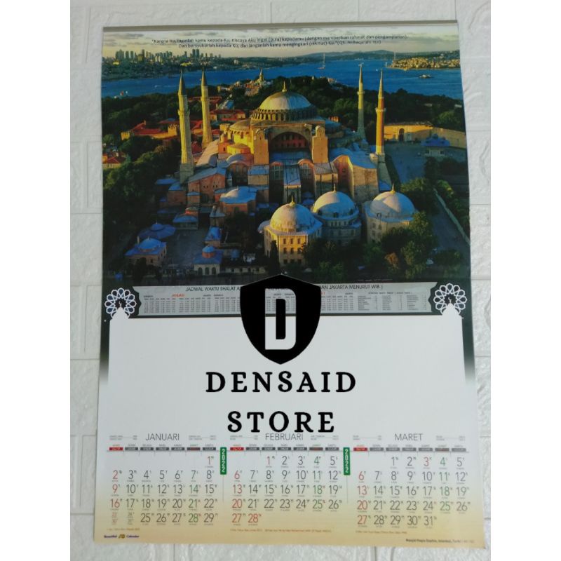 Kalender Dinding Triwulan 2022 Gambar Mesjid