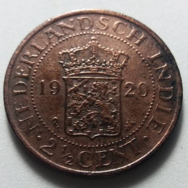 M29 - Koin Kuno 2.5 Cent Wilhelmina Nederlandsch Indie / Bengol 1920