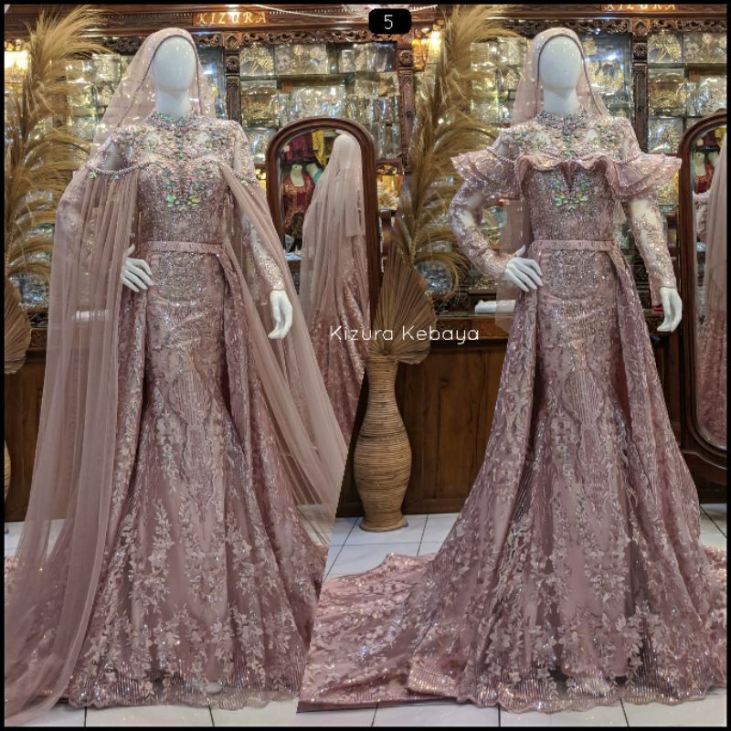 Kebaya Ekor Gaun Slim Dress 2in1 Pengantin / Congsam