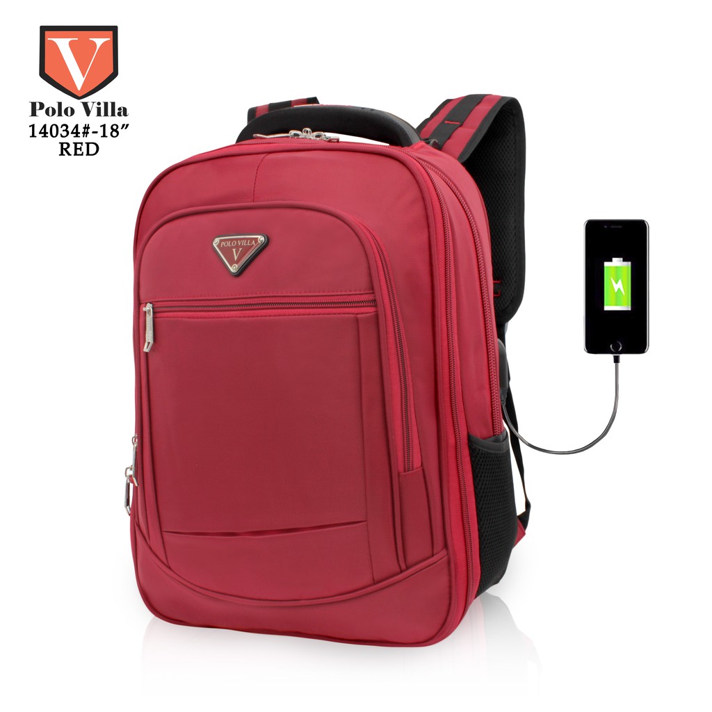 (RF) Tas Polo Villa 14034 Tas Sekolah Laptop Backpack Tas Pria