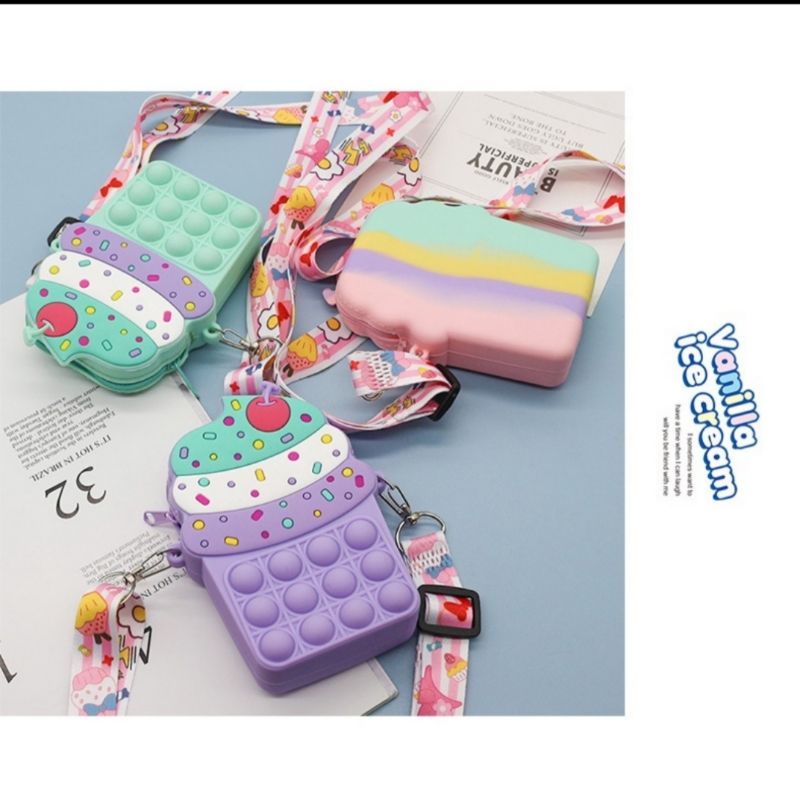 Tas Selempang Anak Fashionable Jelly Pop It Import