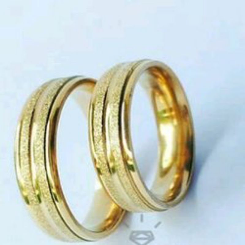 Cincin Couple Emas Pasir Double (Free Ukirnama)