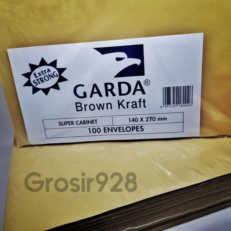 

Brown Kraft / Amplop Coklat Garda Super Kabinet Polos 140 x 270 mm (isi 100)