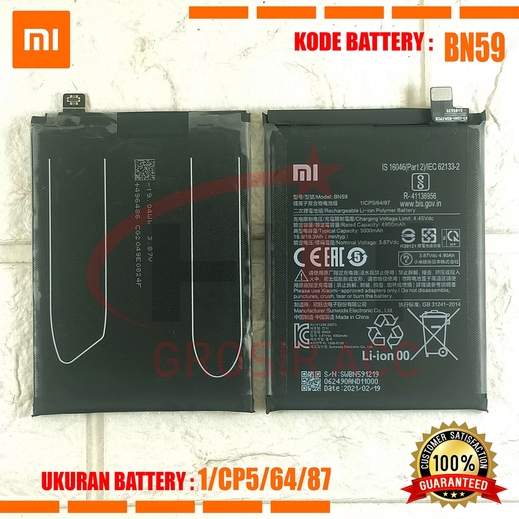 Baterai Battery Ori BN59 Xiaomi Redmi Note 10 / Note 10S