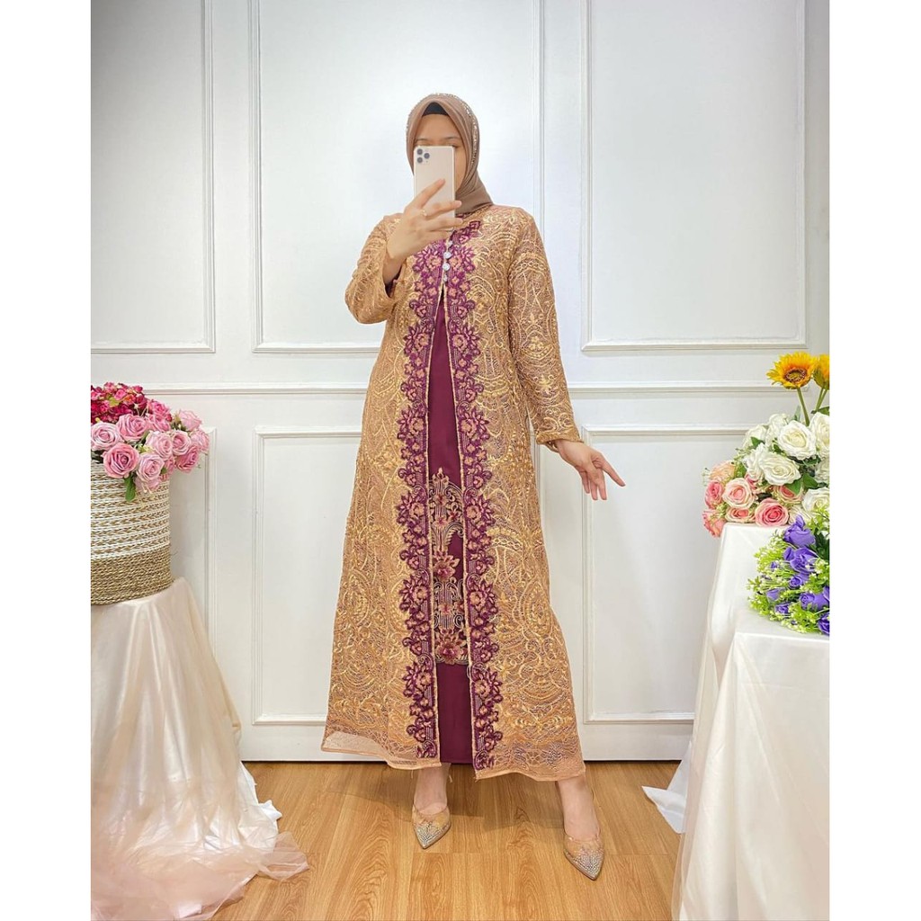 TERBARU GAMIS CARDIGAN CORNELI GLITER / LONG GAMIS PESTA