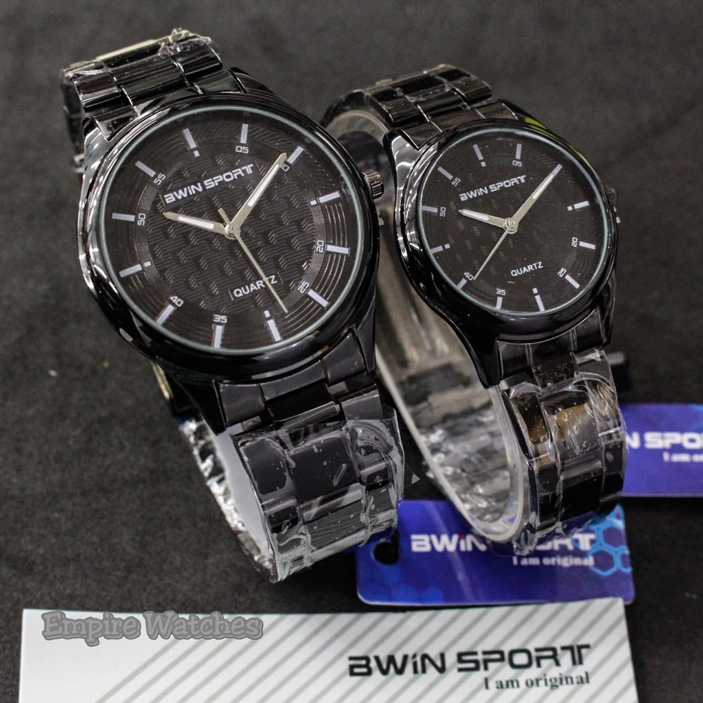 Jam Tangan  Awin Bwin Sport Couple Pria Wanita Cowok Cewek Analog Rantai Stainless Kualitas Original