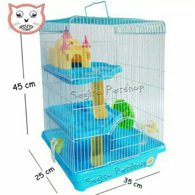 Kandang Hamster 032 Bisa di lipat 3 Tingkat