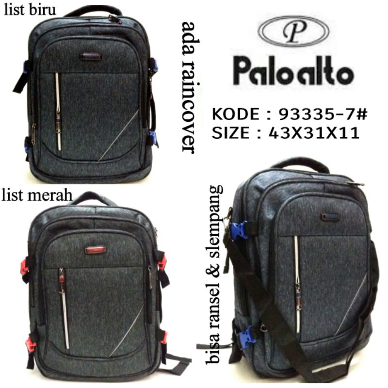 TERBARU 2IN1 TAS RANSEL DAN SELEMPANG KERJA PALOALTO 93435-7 WARNA HITAM TERBARU HARGA TERMURAH