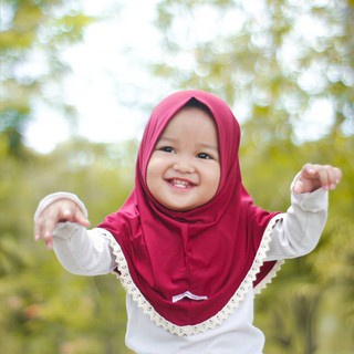 NH506 Hijab Instant Spandek Premium Bayi /Anak Kids Renda Kepala 0-1 Tahun Murah