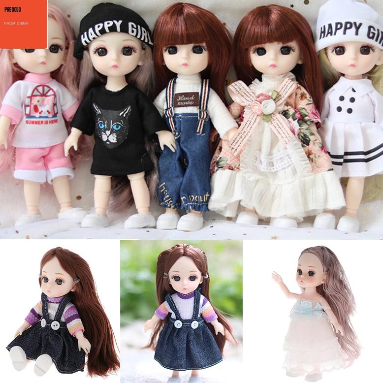 Mainan Boneka Barbie 3D Princess Barbie Doll Korean Japanese face 16cm BJD 13 Ball Jointed Girl Eyes