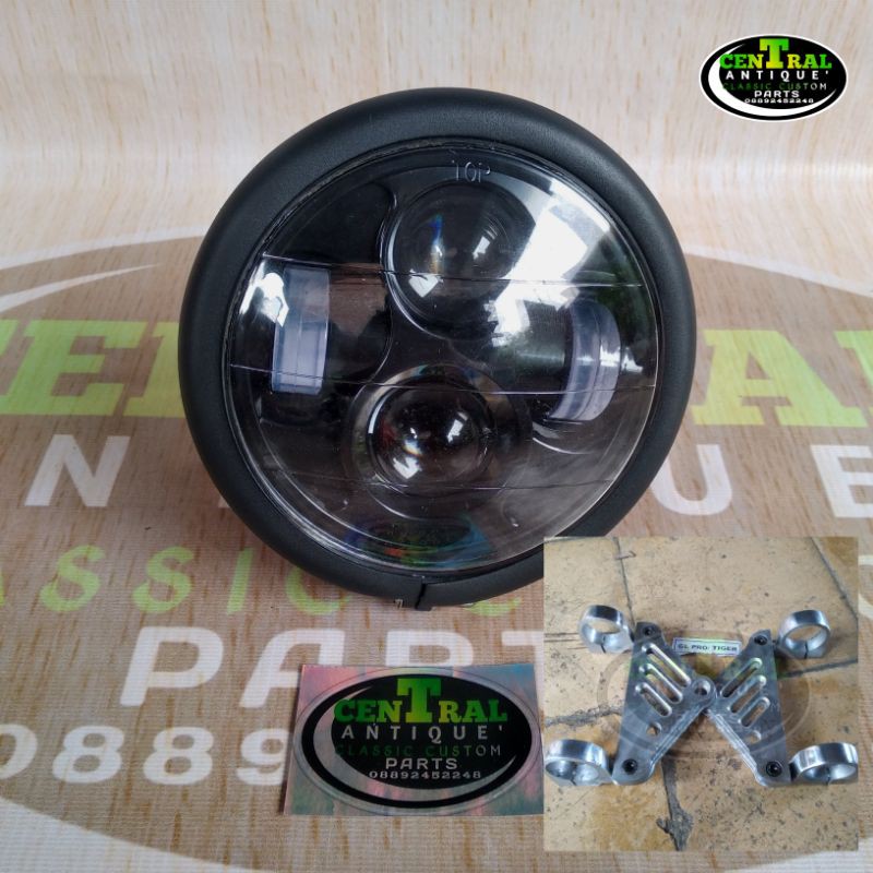 lampu depan headlamp daymaker day pesek 4 titik sisi set pangkon lampu cnc PNP CB GL TIGER MEGAPRO