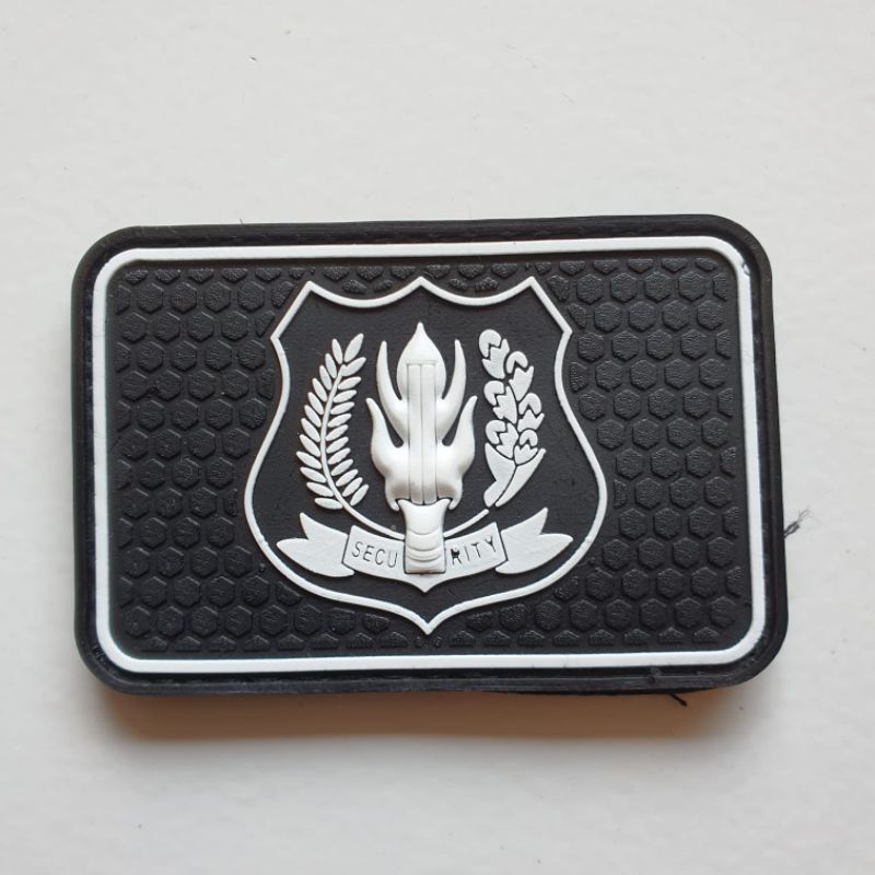 PATCH RUBBER LOGO SATPAM SECURITY/RUBBER PATCH SECURITY/TEMPELAN EMBLEM KARET VELCRO