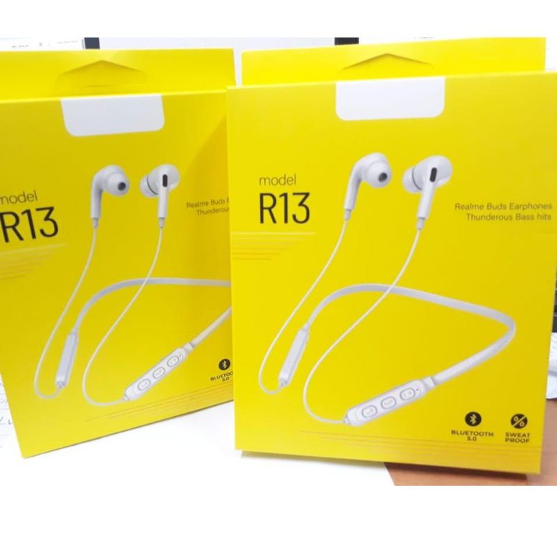 HEADSET EARPHONE HANDSFREE BLUETOOTH SPORT BUDS REALME  R-13