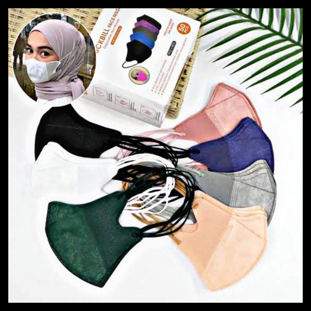 Masker Duckbill HIJAB isi 10pcs Duckbill warna