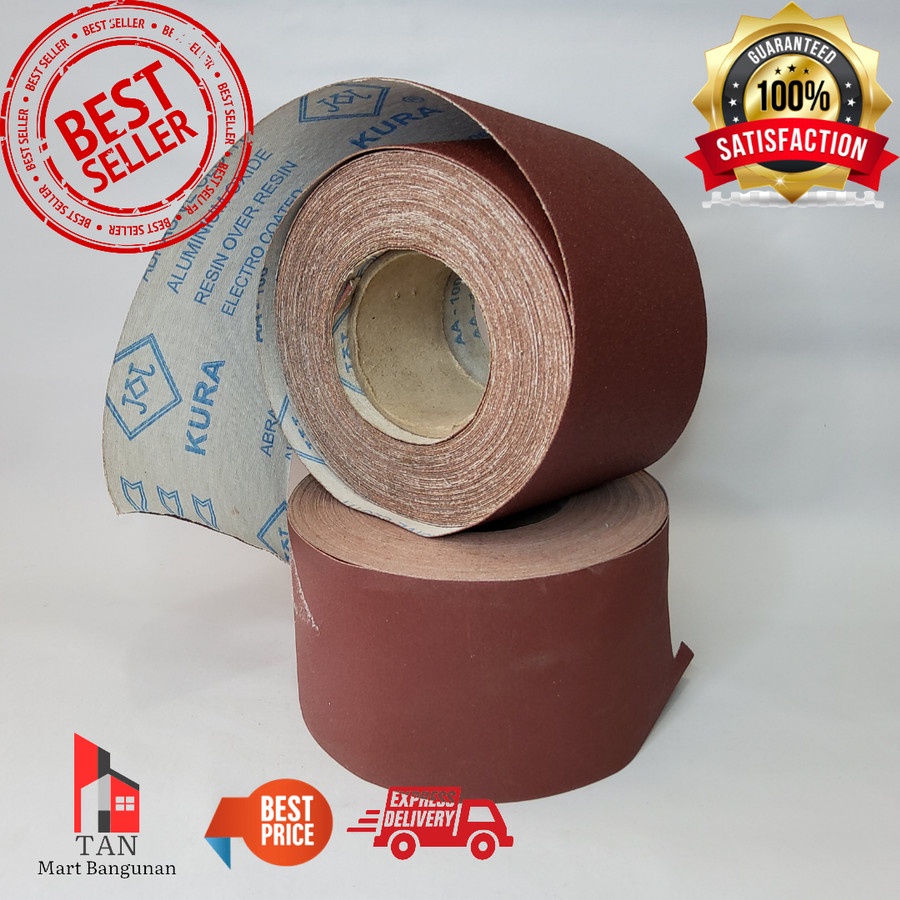 Amplas Roll Meteran Kasar Sedang Halus Ukuran 60 100 150 240 400 Amplas Kain Meteran Bangunan