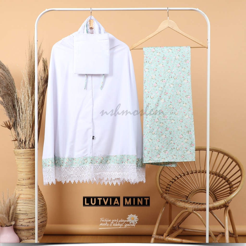 [𝓷𝓼𝓱] Mukena Anak Katun Jepang Santri Renda Love (Muat Hingga Ukuran Tanggung)-Lutvia Mint