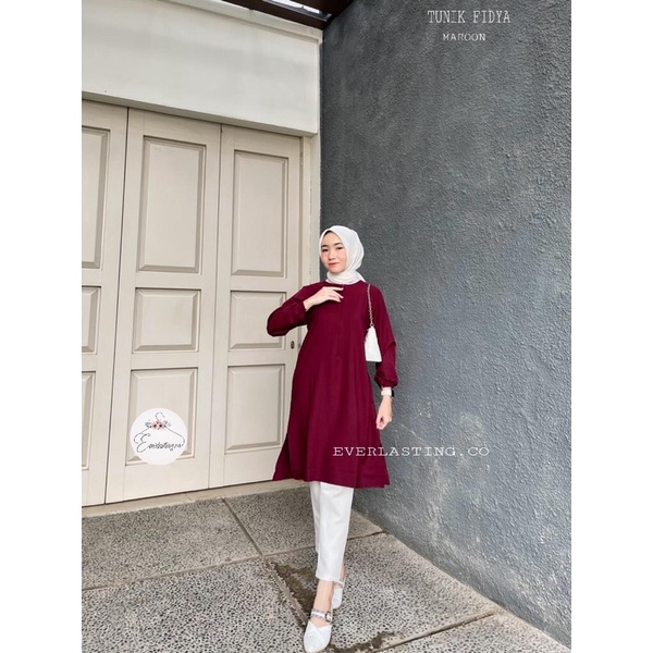 TUNIK FIDYA/TUNIK WANITA/ATASAN WANITA/BAHAN SHAKILA IMPORT