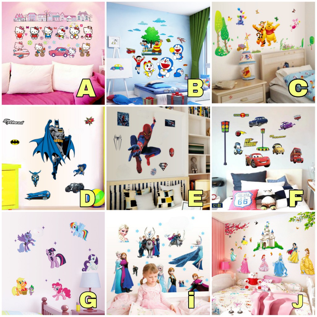 Reliza Wall Sticker Kartun Animasi Anak Karakter Stiker Dinding LDR30