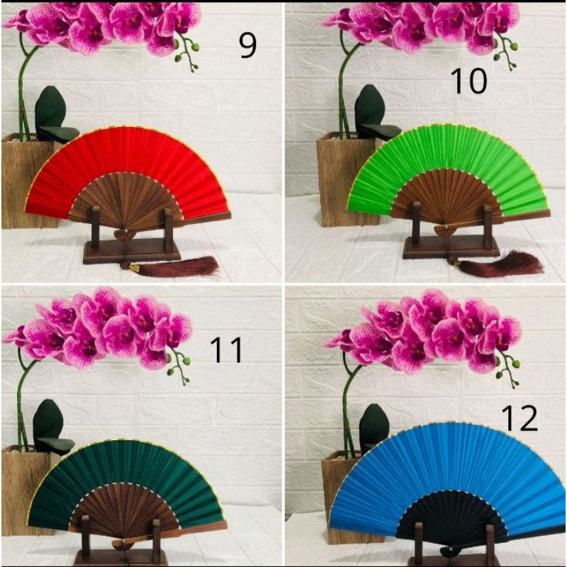 Kipas Tangan Lipat/Kipas Tangan/Kipas Srikandi Polos (Bisa ukir nama kamu di tangkai kipas)