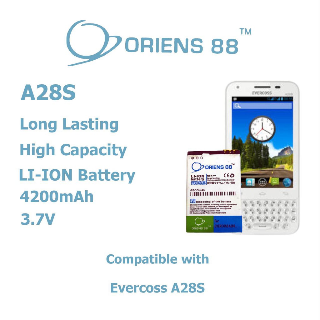 Baterai Batre Battery Double Power OR88/ Oriens88 Evercoss A28S