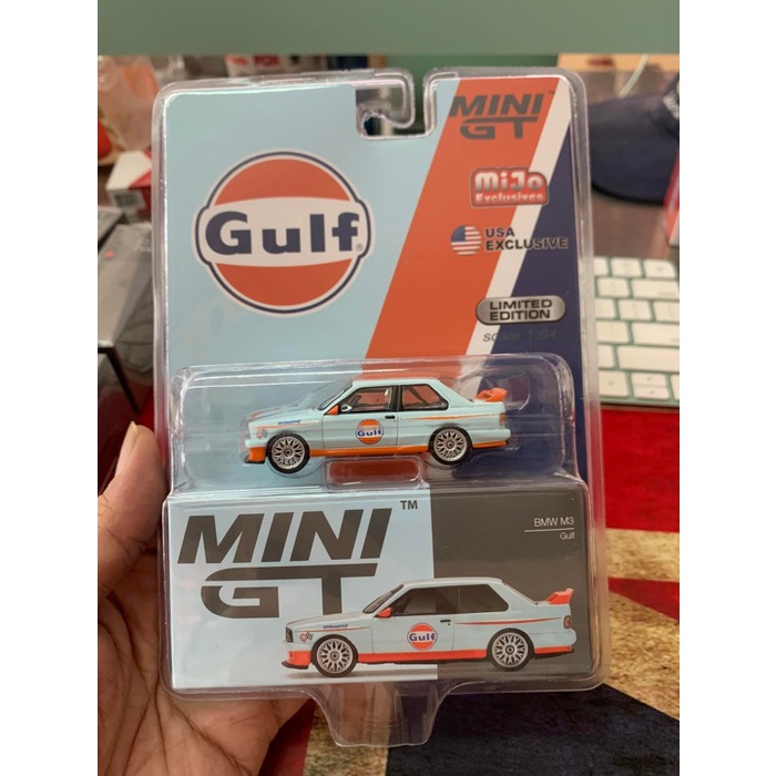 Mini GT 314 BMW M3 E30 Gulf Mijo Exclusives USA LHD