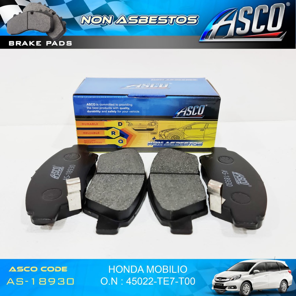 Brake Pad Depan Set Honda Mobilio ASCO Non Asbestos