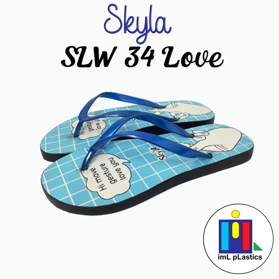 Sandal Japit Skyla Love bahan PCV bukan spon