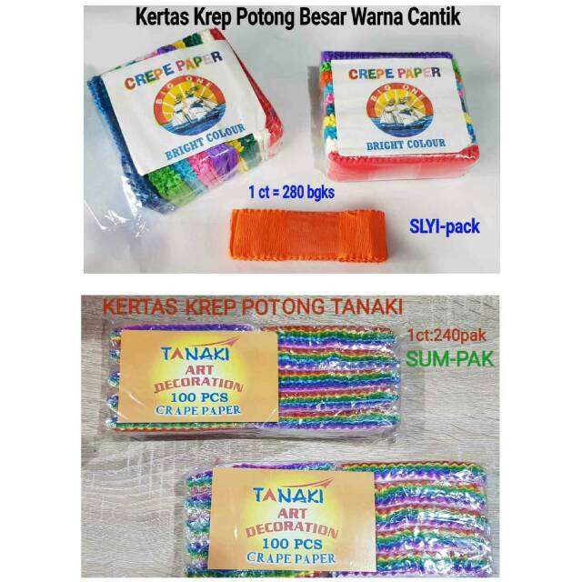 

10pcs Kertas krep warna warni
