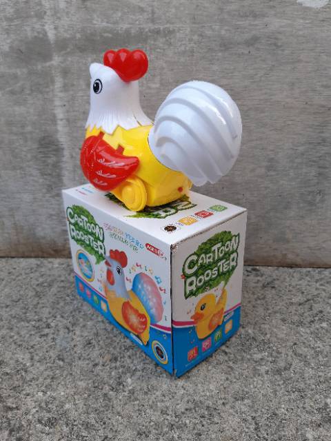 Mainan Ayam Cartoon Rooster Bump Go Batre - Hewan Anak Edukatif