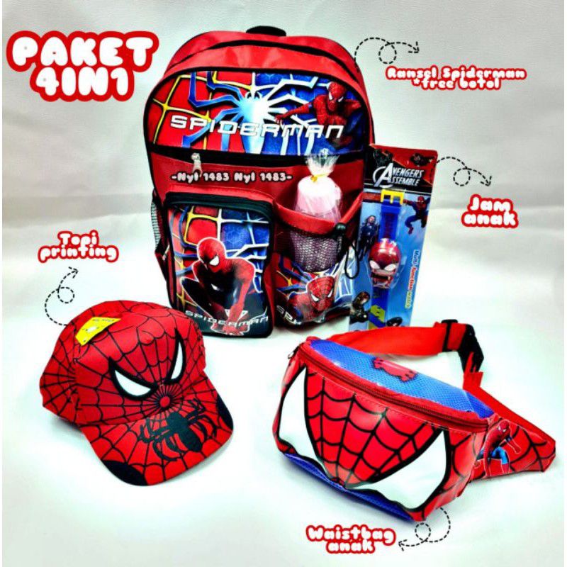 TAS RANSEL ANAk LAKI LAKI KARAKTER SPIDERMAN NO WAY HOME IMPORT