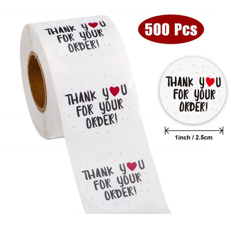 500pcs Gift Sealing Stickers Thank You for Your Love Design Scrapbook Diary Stickers Holiday Birthday Party Gift Decoration Sticker-J