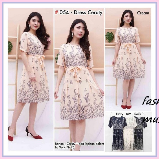 Sparkling Party Dress Dress Wanita Motif Kembang|Bunkashop - Hitam