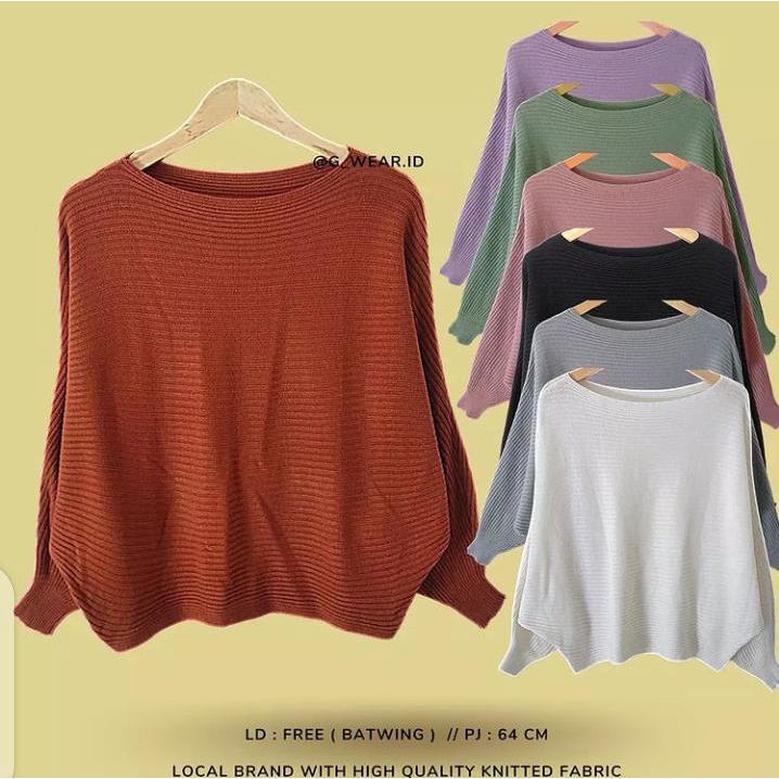 BEST SELLER LASPERAL BLUSE BATWING RAJUT/BATWING TERBARU