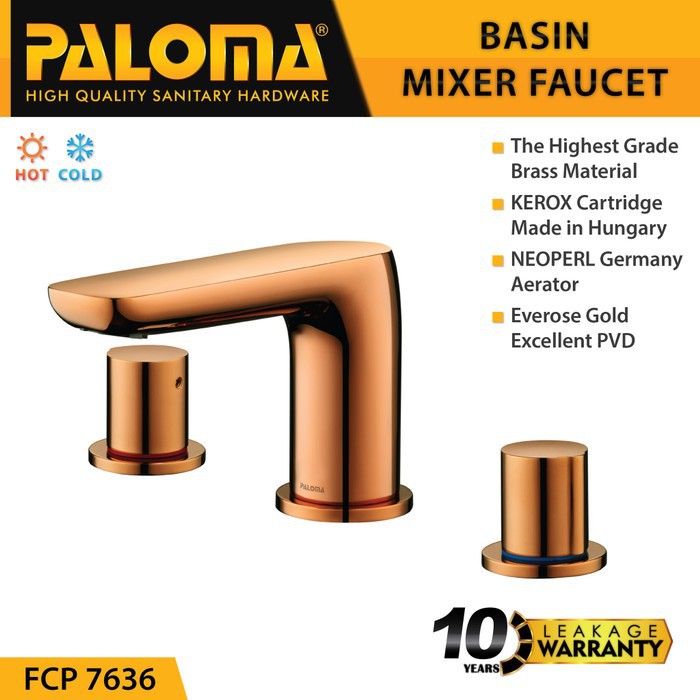 PALOMA FCP 7636 Keran Mixer Wastafel Panas Dingin Kran Air ROSE GOLD