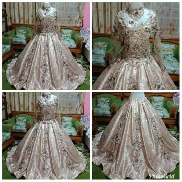 Gaun pengantin mewah / baju pengantin murah