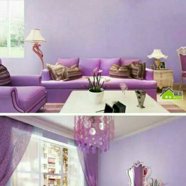 Wallpaper sticker Ungu Polos / walpaper dinding