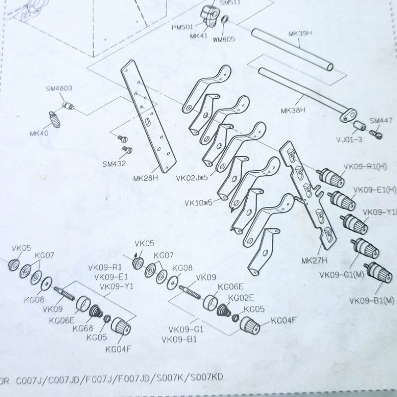 MK40 Asli Per Tarikan Tension Mesin Jahit Kamkut / Overdeck F007